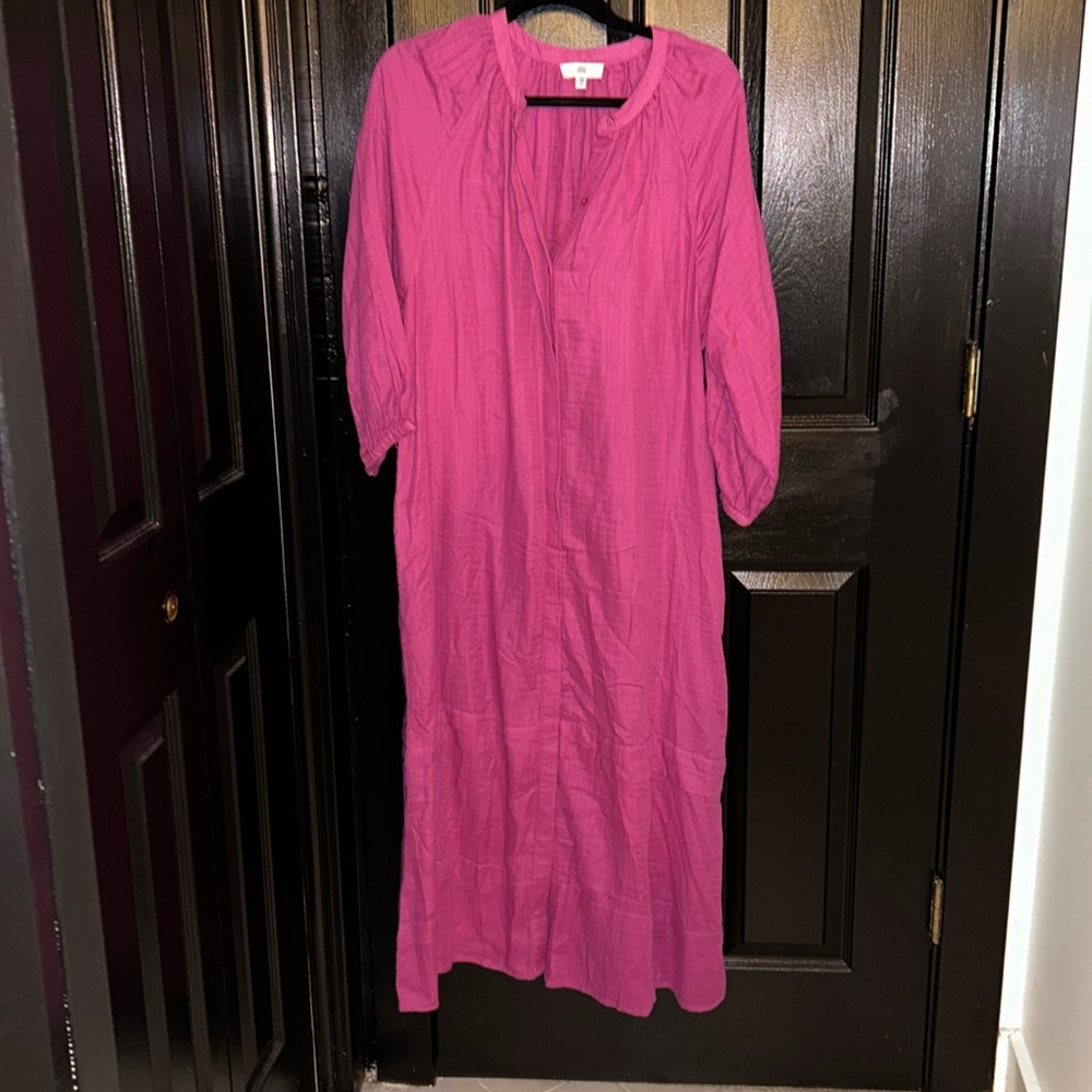 Pink maxi dress with tie belt size 38 fr